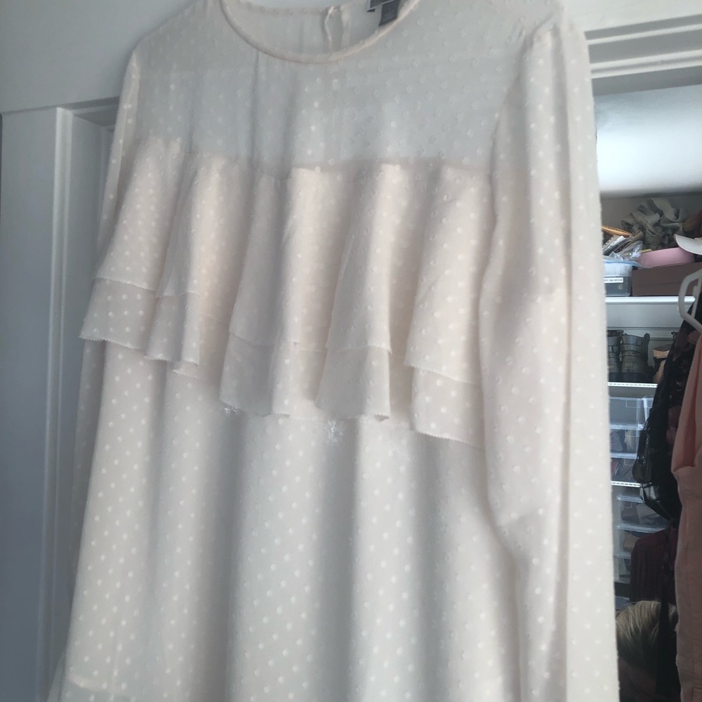Swiss Dot Bell Sleeve Blouse